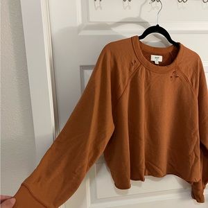 Aerie burnt orange cropped crew neck size large